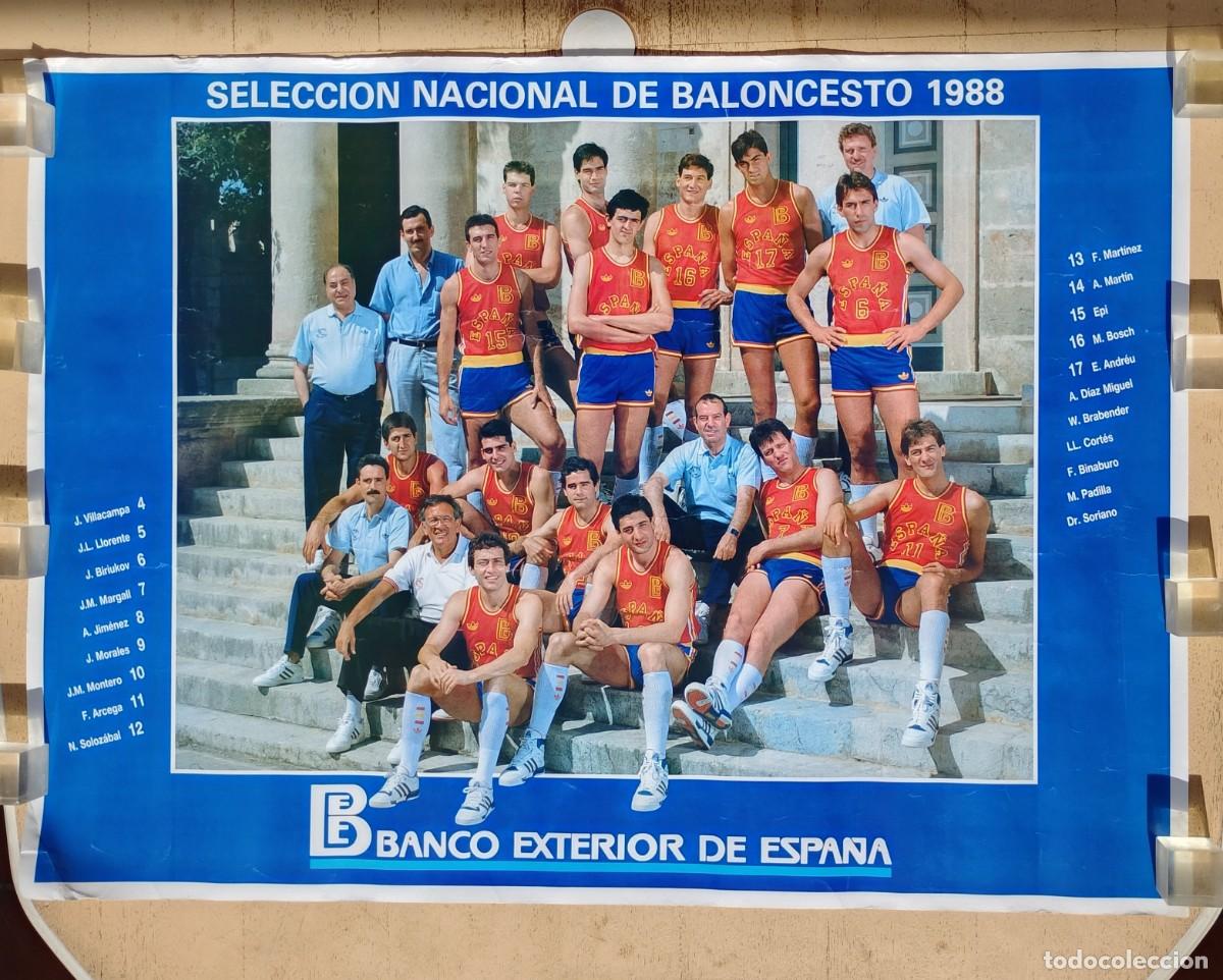 Coleccionismo deportivo: Poster Selecci&oacute;n Nacional de Baloncesto 1988, Banco Exterior de Espa&ntilde;a