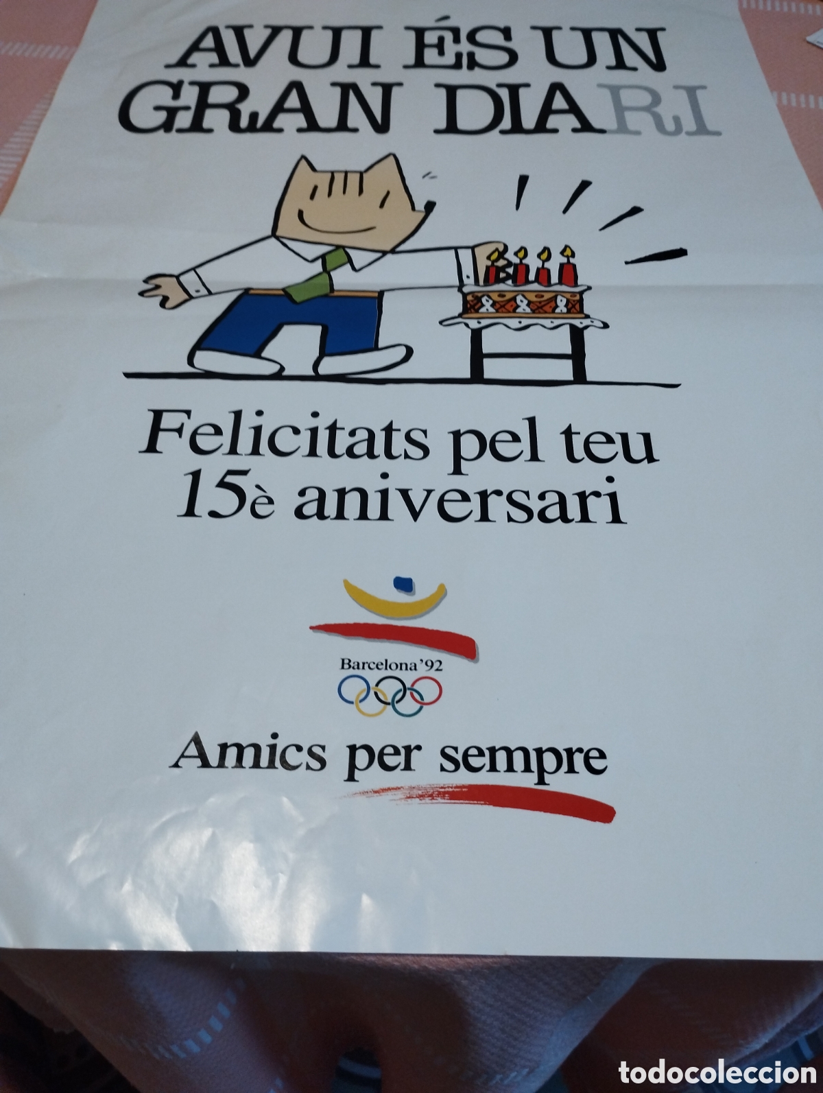 Coleccionismo deportivo: Cartel original de Barcelona 92 Diari Avui 70cmX45cm