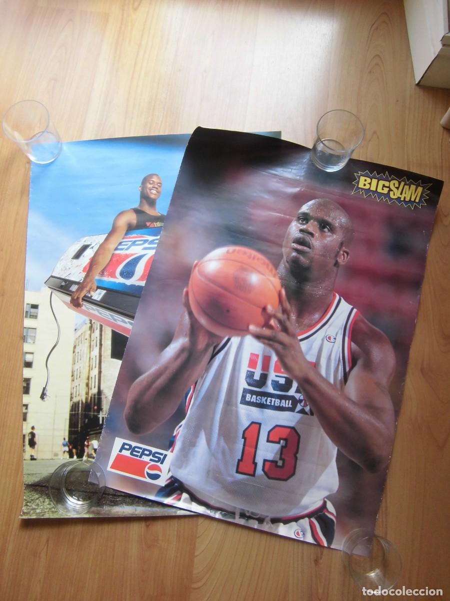 Coleccionismo deportivo: LOTE 2 CARTELES SHAQUILLE O'NEILL PUBLICIDAD PEPSI 68 x 48