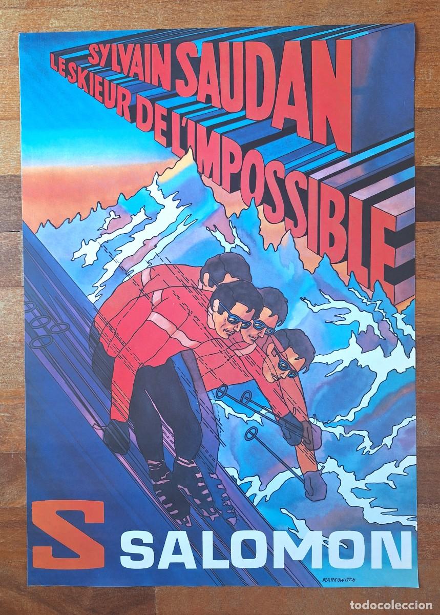 Coleccionismo deportivo: Poster original Francia / Salomon/ Sylvain Saudan/ 1971/ 63 x 90 cm