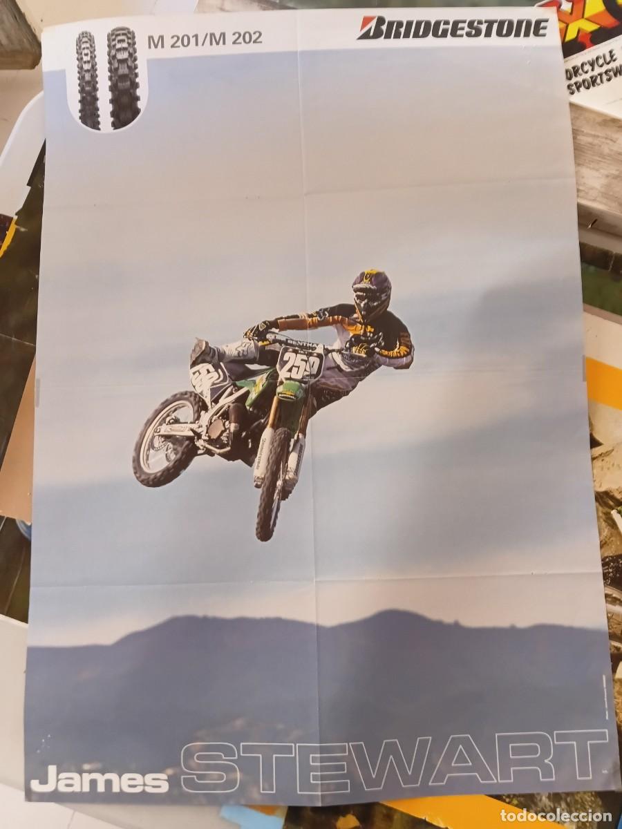Coleccionismo deportivo: Poster moto . KAWASAKI . JAMES STEWARD . BRIDGESTONE .
