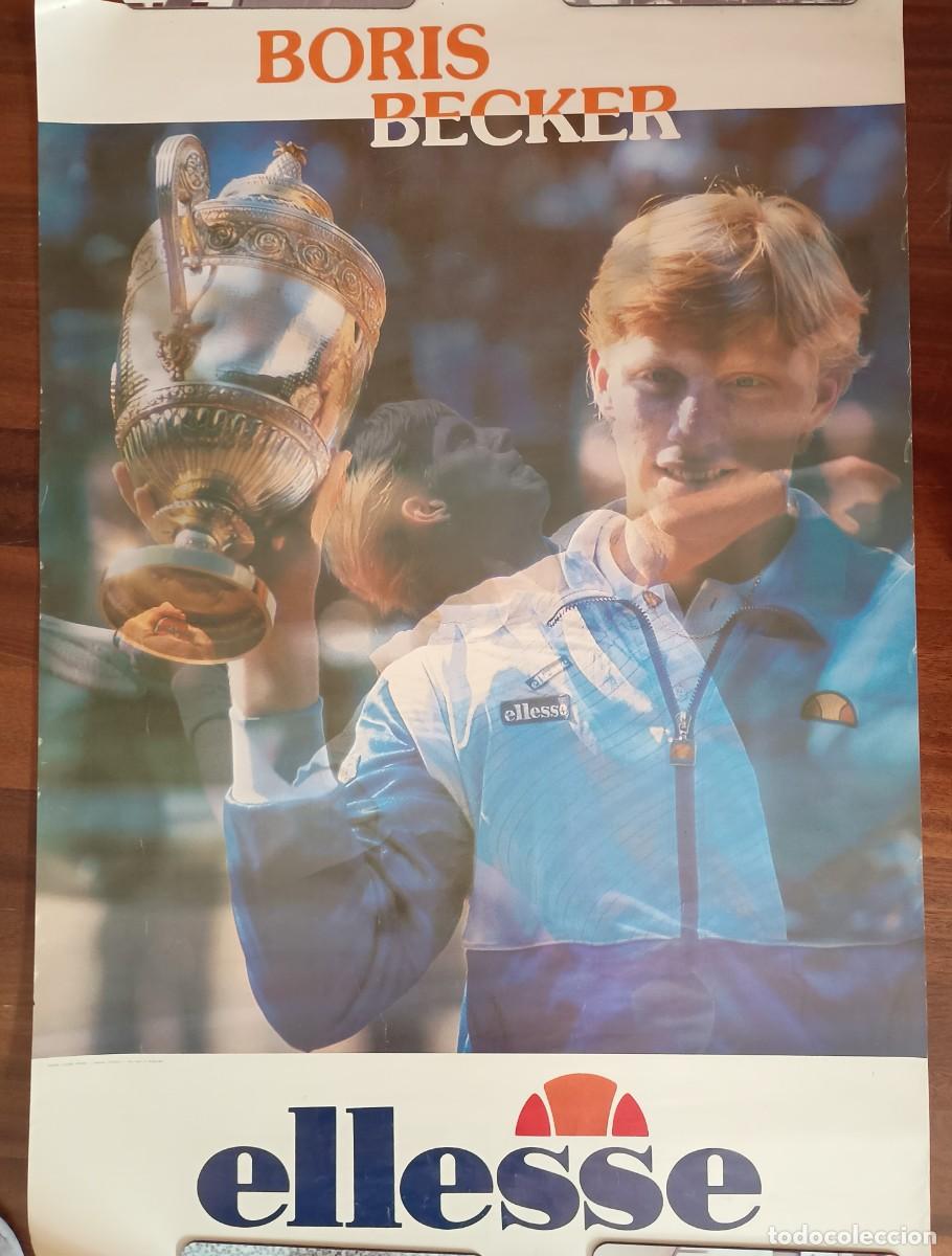 Coleccionismo deportivo: Poster cartel Boris Becker Ellesse 99x69cm