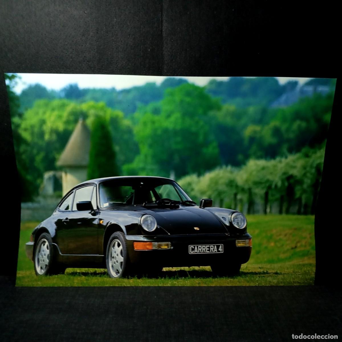 Coleccionismo deportivo: Lamina Fotografia Porsche 911 Carrera 4 964 Negro Poster Cartel Coche Deportivo Motor 45x31cm
