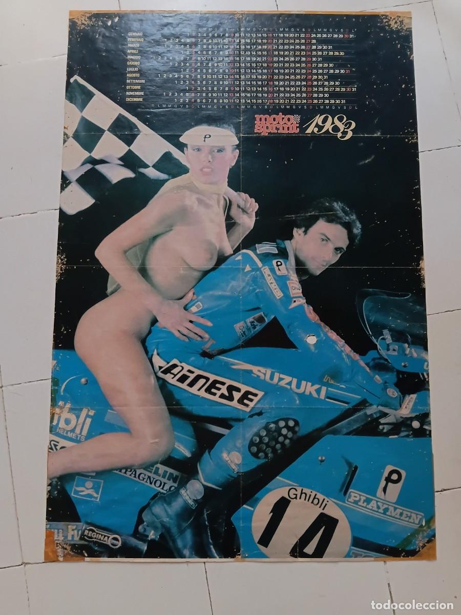 Coleccionismo deportivo: Poster de moto . SUZUKI . FRANCO UNCINI . Campeon del Mundo 1983 .
