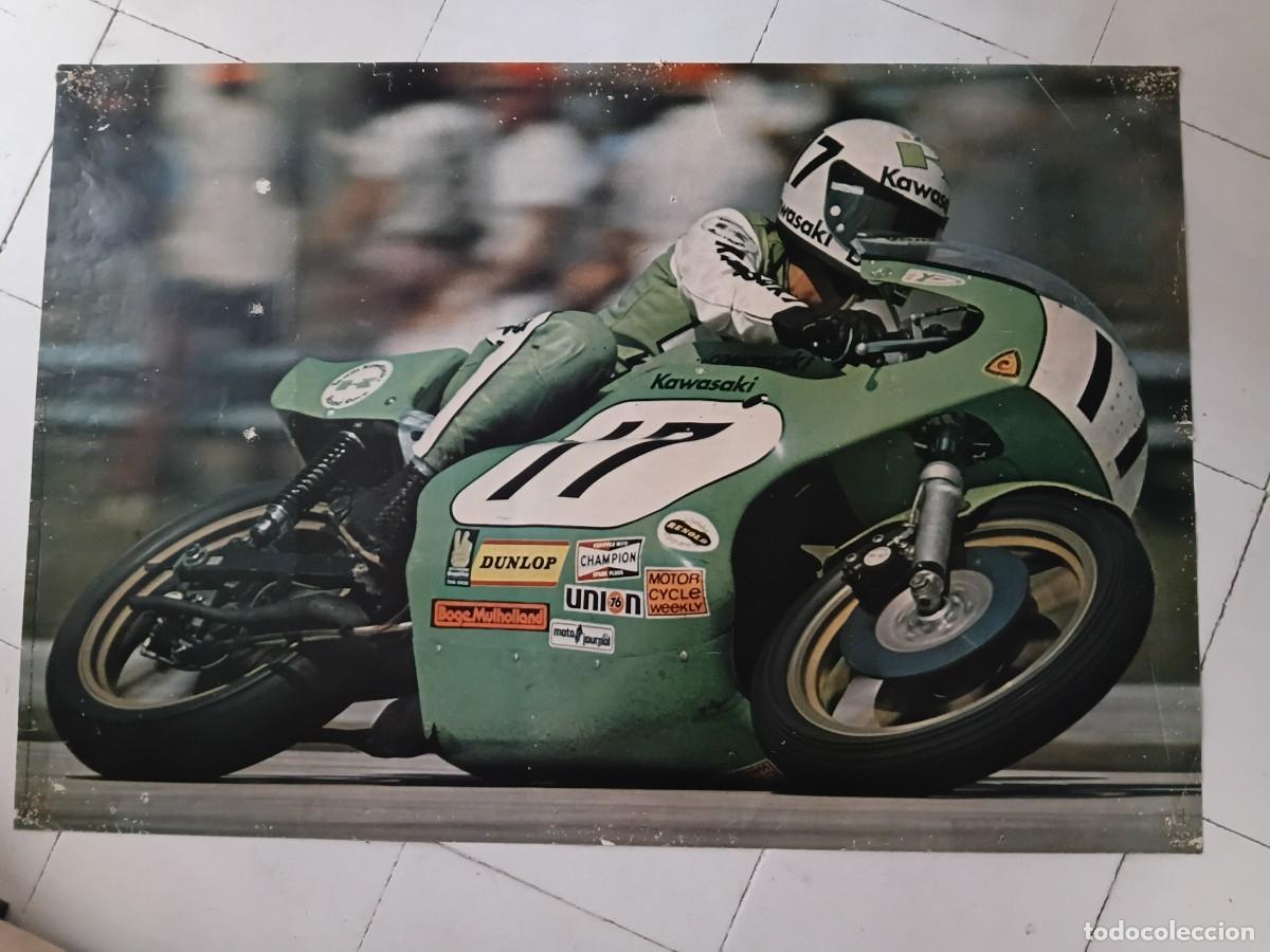 Coleccionismo deportivo: Poster de moto . KAWASAKI : YVON DUHAMEL . Canada .