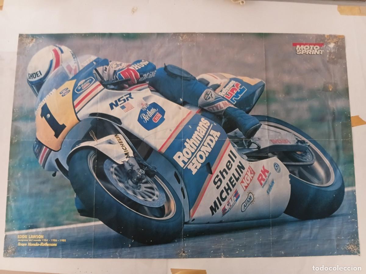 Coleccionismo deportivo: Poster de moto .HONDA EDDIE LAWSON . Honda 500 .