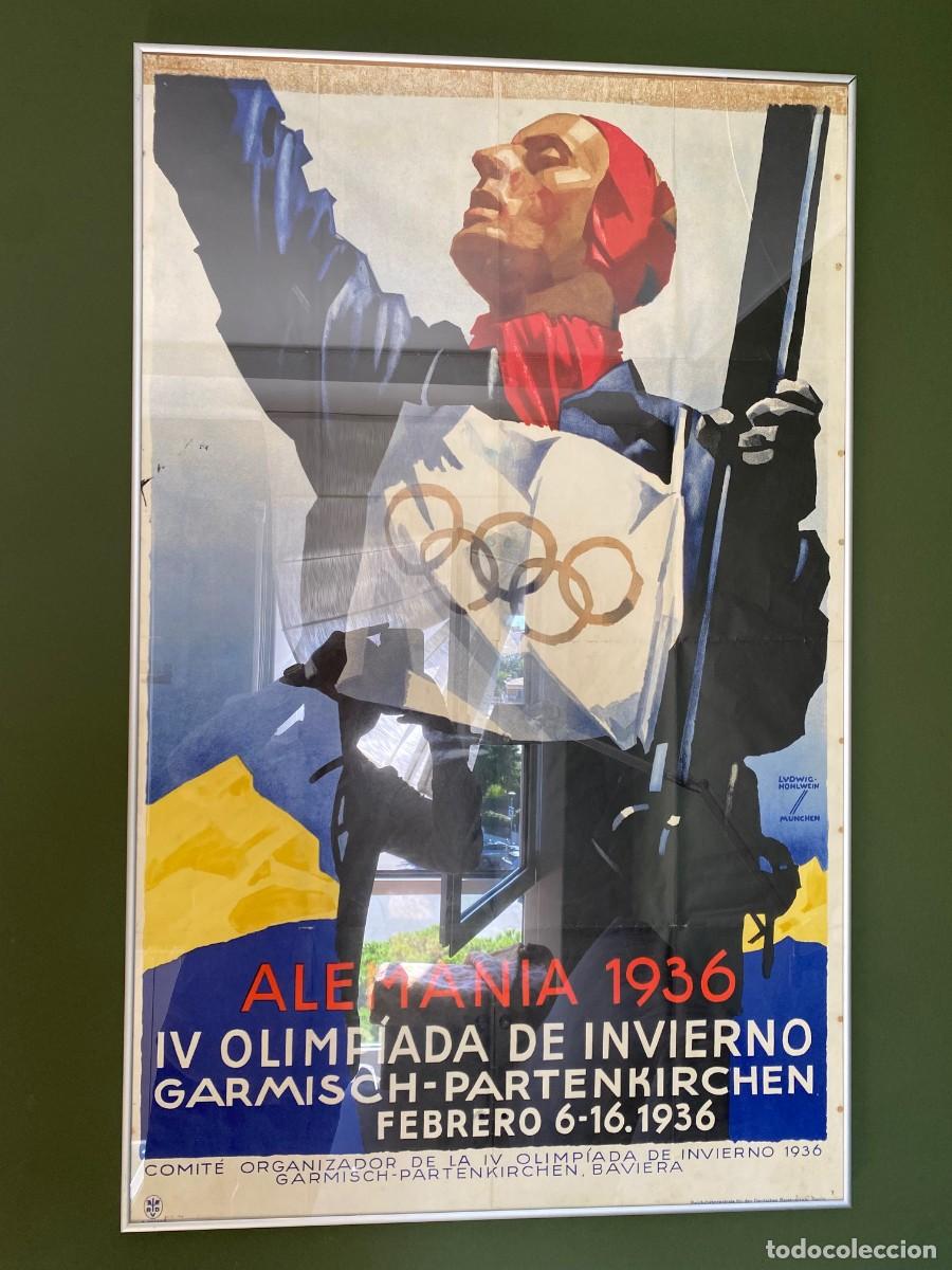 Coleccionismo deportivo: Cartel Original dise&ntilde;o de Reconocido Ludwing Hohlwein IV Olimpiadas de invierno 1936