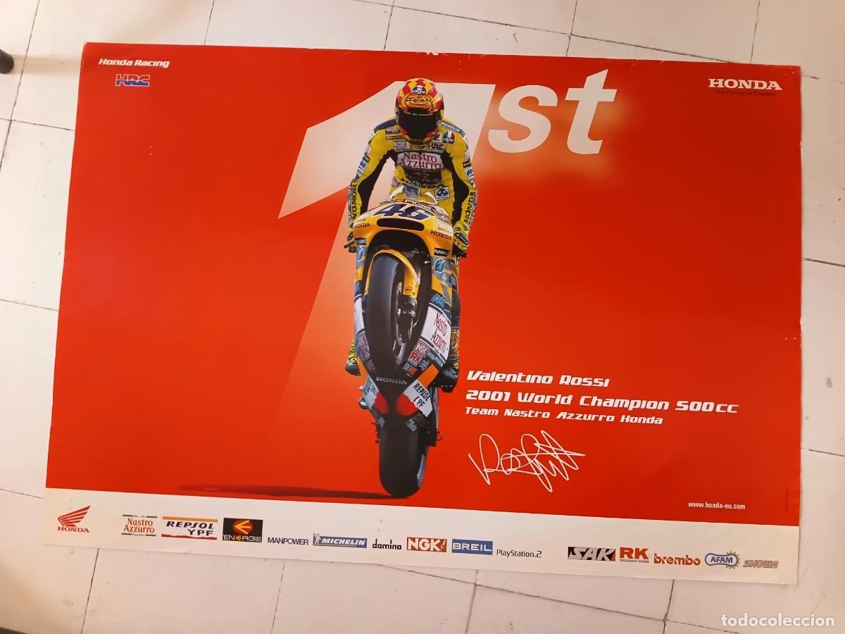 Coleccionismo deportivo: Poster de moto . HONDA RACING , VALENTINO ROSSI .