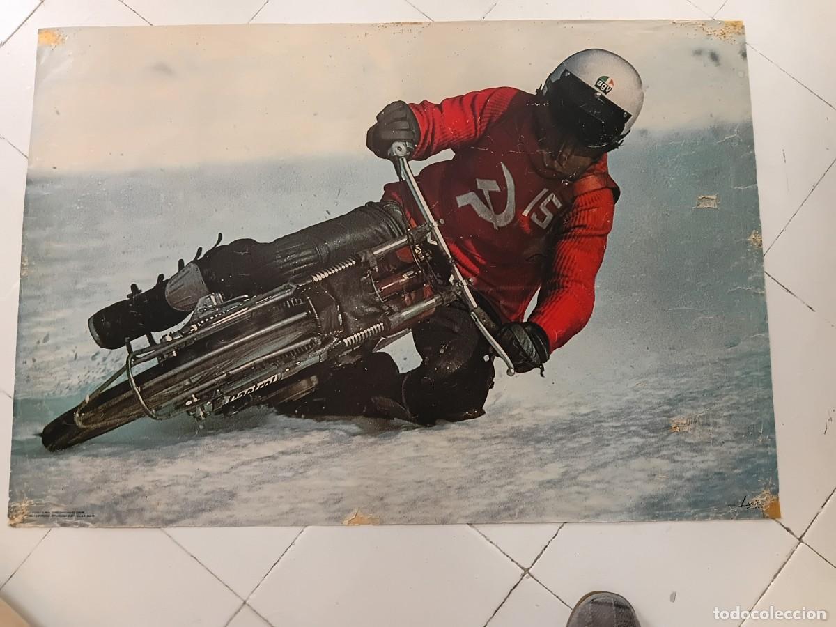 Coleccionismo deportivo: Poster de moto . Carreras sobre hielo . ICE RACING .