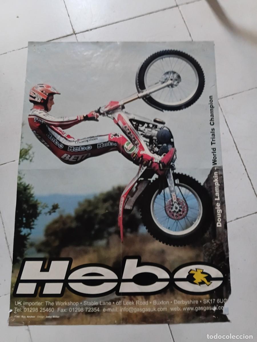 Coleccionismo deportivo: Poster de moto doble . HEBO . BETA . DOUGIE LAMPKIN .