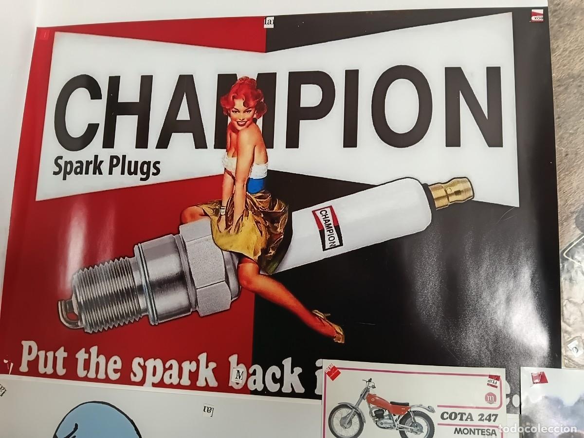 Coleccionismo deportivo: Poster de moto . CHAMPION . bujias .