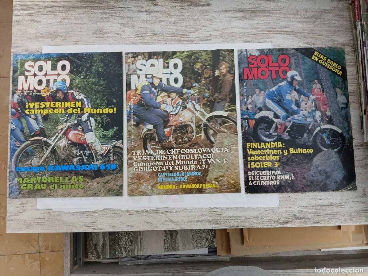 Sports collectibles: Lote de 3 revistas moto . SOLO MOTO : BULTACO .