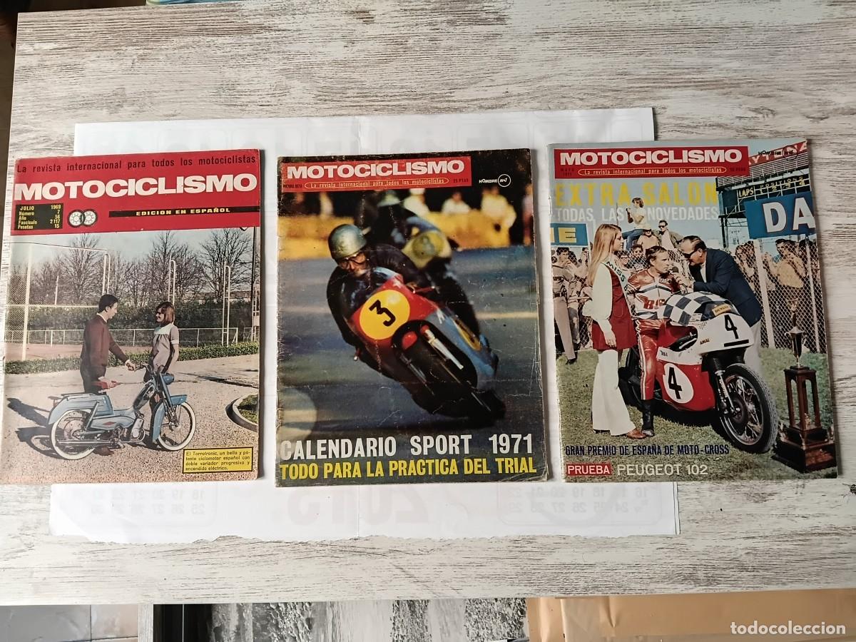 Sports collectibles: Lote de 3 revistas moto . MOTOCICLISMO . A&ntilde;os 1969 - 1970 -1971 .