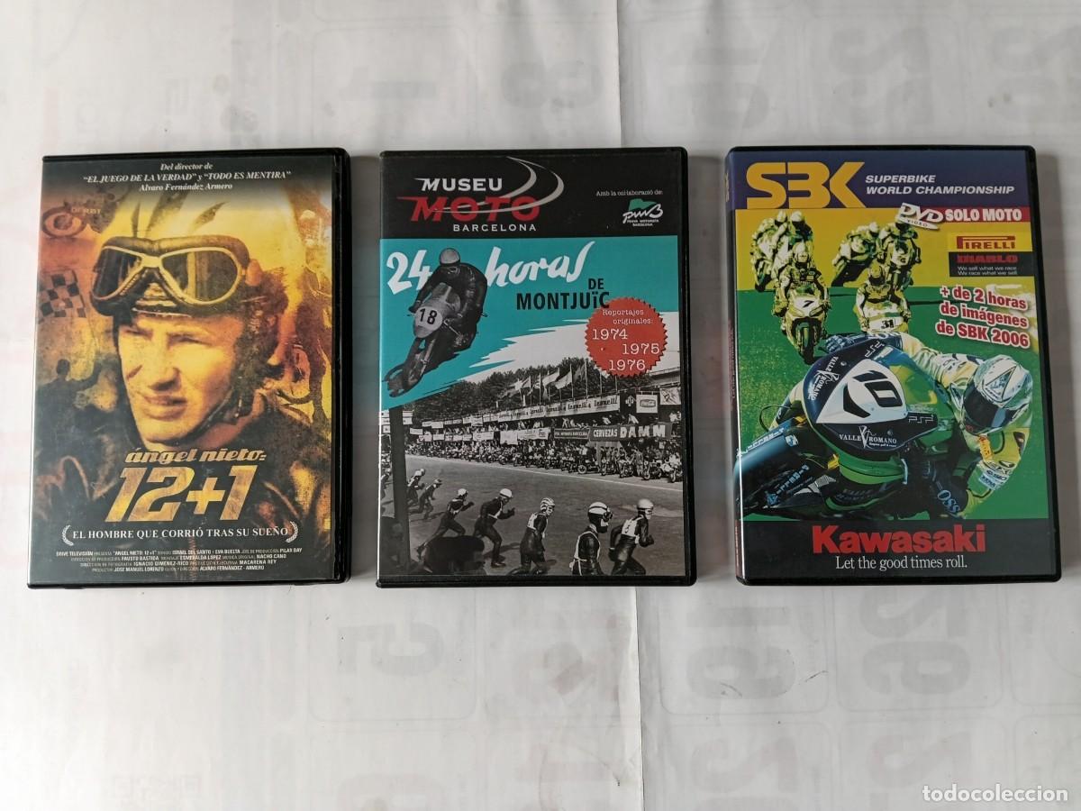 Coleccionismo deportivo: Lote de 3 DVD motos . .ANGEL NIETO 12+1 . 24 Horas de Monjuic .1974-1975-1976 .