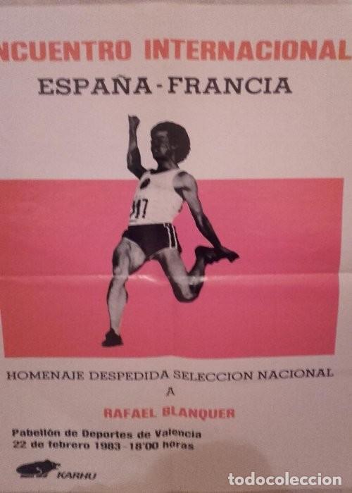 Coleccionismo deportivo: CARTEL DEPORTE HOMENAJE DESPEDIDA RAFAEL BLANQUER PABELLON DEPORTES VALENCIA 1983 rr