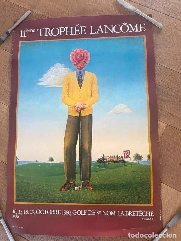 Coleccionismo deportivo: Cartel golf 11&ordm; Troph&eacute;e Lanc&ocirc;me 1980 Gabriel Pascalini facs&iacute;mil 2&ordf; edici&oacute;n