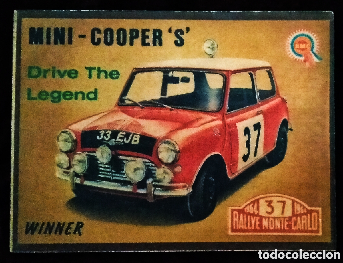 Coleccionismo deportivo: IMPRESI&Oacute;N s. MADERA / (AUTOMOBILIA). * MINI-COOPER &rdquo;S&rdquo;. RALLY MONTE-CARLO. 1964 (S. XX)