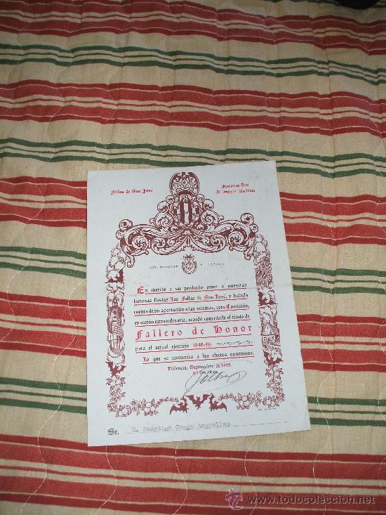 Carteles feria: Titulo fallero de honor de 1948 - Foto 1