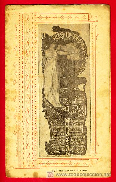 Carteles feria: PROGRAMA DE FERIA DE VALENCIA, JULIO 1902 , ORIGINAL - Foto 1