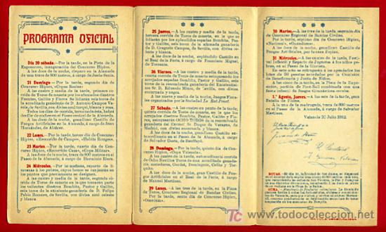 Carteles feria: PROGRAMA DE FERIA DE VALENCIA, JULIO 1912 TRIPTICO , ORIGINAL - Foto 3