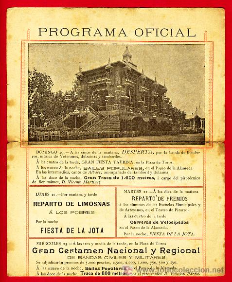Carteles feria: PROGRAMA DE FERIA DE VALENCIA, JULIO 1902 , ORIGINAL - Foto 3