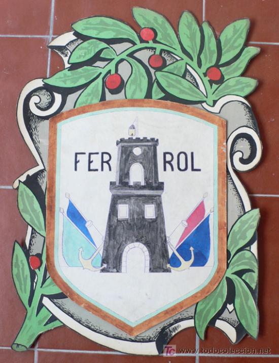 Affiches Foire: Antiguo Cartel de Fiestas de EL FERROL-A&ntilde;os 20-Fabricado por casa Fores de Barcelona-Vell i Bell