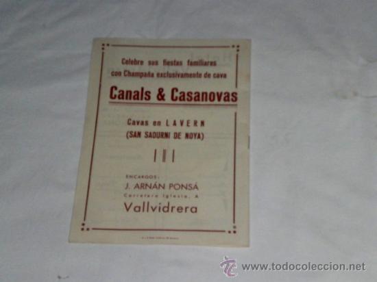 Carteles feria: PROGRAMA FIESTA MAYOR DE VALLVIDRERA. A&Ntilde;O 1952. - Foto 3