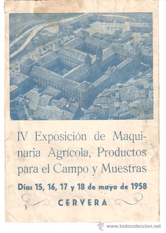 Carteles feria: PROGRAMA FERIA DE CERVERA A&Ntilde;O 1958 - Foto 1