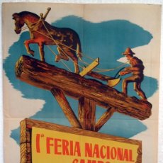 Carteles Feria: CARTEL MADRID 1950 , FERIA NACIONAL DEL CAMPO , ILUSTRADOR LOZANO