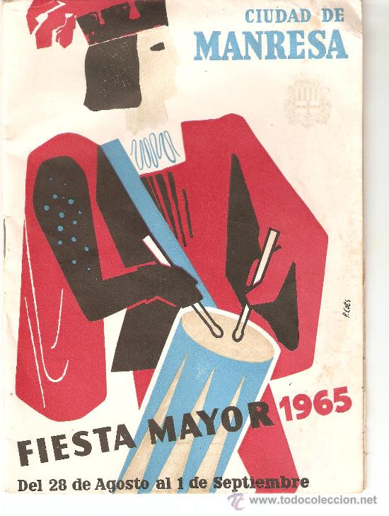 Carteles feria: PROGRAMA , FIESTA MAYOR DE MANRESA 1965 - Foto 1
