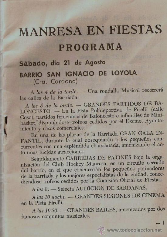 Carteles feria: PROGRAMA DE MANRESA , FIESTA MAYOR 1965 - Foto 2
