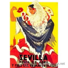 Carteles Feria: FERIA DE SEVILLA 1953. CARTEL PUBLICITARIO. CUADRO EN TABLA DE 40X 28 CM. EXCLUSIVO. Lote 26538279