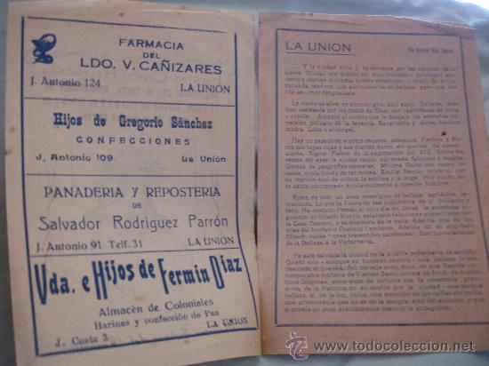 Carteles feria: PROGRAMA DE FIESTAS LA UNION (MURCIA) 1949 - Foto 2