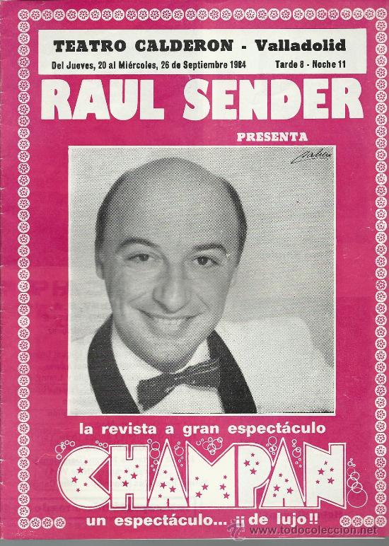Carteles feria: PROGRAMA DE TEATRO DE 1984 DE RAUL SENDER CHAMPAN - Foto 1