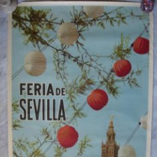 Carteles Feria: CARTEL FERIA SEVILLA 1962 A PALAU..LITOGRAFIA JEREZ. 48X69. Lote 32367111