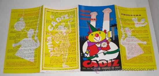 Carteles feria: Programa Oficial del Carnaval de C&aacute;diz &middot; Cuadr&iacute;ptico Ilustrado &middot; ca. 1965 - Foto 3