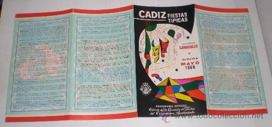 Carteles feria: Programa Oficial del Carnaval de C&aacute;diz &middot; Cuadr&iacute;ptico Ilustrado &middot; ca. 1968 - Foto 2