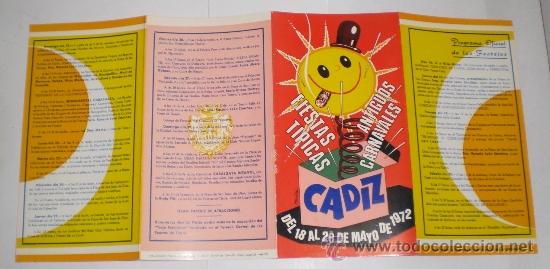Carteles feria: Programa Oficial del Carnaval de C&aacute;diz &middot; Cuadr&iacute;ptico Ilustrado &middot; ca. 1972 - Foto 3