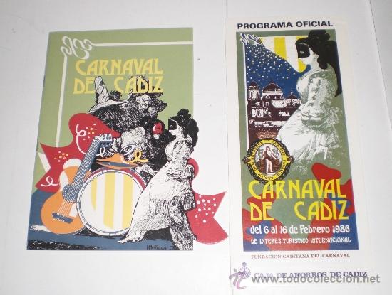 Carteles feria: Programa Oficial &middot; Carnaval de C&aacute;diz &middot; 1986 - Foto 1