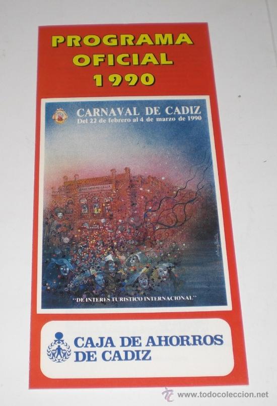 Carteles feria: Programa Oficial &middot; Carnaval de C&aacute;diz &middot; 1990 - Foto 1