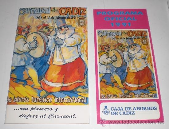 Carteles feria: Programa Oficial &middot; Carnaval de C&aacute;diz &middot; 1991 - Foto 1