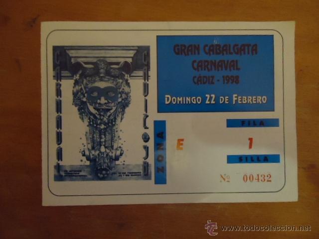Carteles feria: CARNAVAL DE CADIZ ENTRADA GRAN CABALGATA 1998 - Foto 1