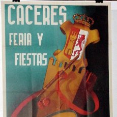 Carteles Feria: ANTIGUO CARTEL DE CACERES FERIAS Y FIESTAS, MAYO DE 1958, ILUSTRADO POR HARTO – MIDE 100 X 62 CMS.. Lote 38281124