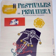 Carteles Feria: ANTIGUO CARTEL DE HOSPITALET II FESTIVALES DE PRIMAVERA 1963, ILUSTRADO POR F. MARCE – MIDE 43 X 32. Lote 38281133