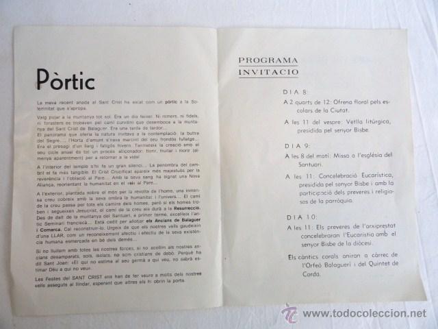 Carteles feria: PROGRAMA FESTES DEL SANT CRIST DE BALAGUER. A&Ntilde;O 1976. - Foto 2