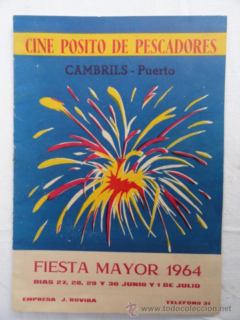 Carteles feria: PROGRAMA FIESTA MAYOR CAMBRILS. A&Ntilde;O 1964. - Foto 1