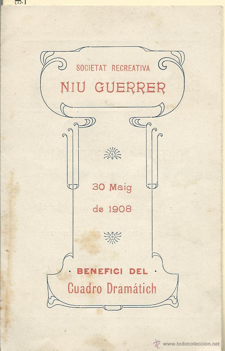 Carteles feria: PROGRAMA TRIPTICO DE UNA EXTRAORDINARIA FUNCI&Oacute; EN BARCELONA DE 1908 - Foto 1