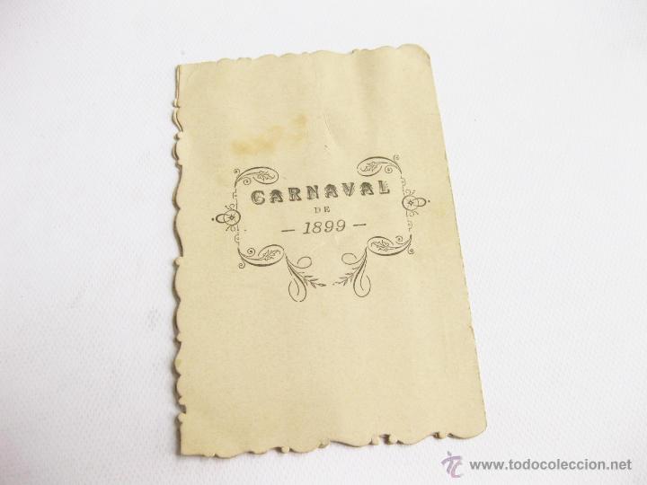 Carteles feria: PROGRAMA DE ACTOS DEL CARNAVAL DE 1899 DEL CENTRO DE INSTRUCCION COMERCIAL. MODERNISTA - Foto 3