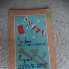 Carteles Feria: PROGRAMA FIESTA MAYOR DE SAN JUAN DE VILATORRADA-SAN JOAN DE VILATORRADA 1955