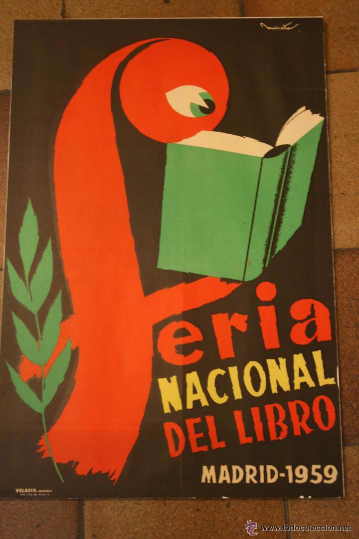 Cartel Impreso Feria Nacional Del Libro Madrid Vendido En Subasta